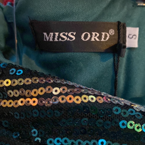 Miss ord Women's One Shoulder Sequin Long Prom Gown - Picture 8 of 12